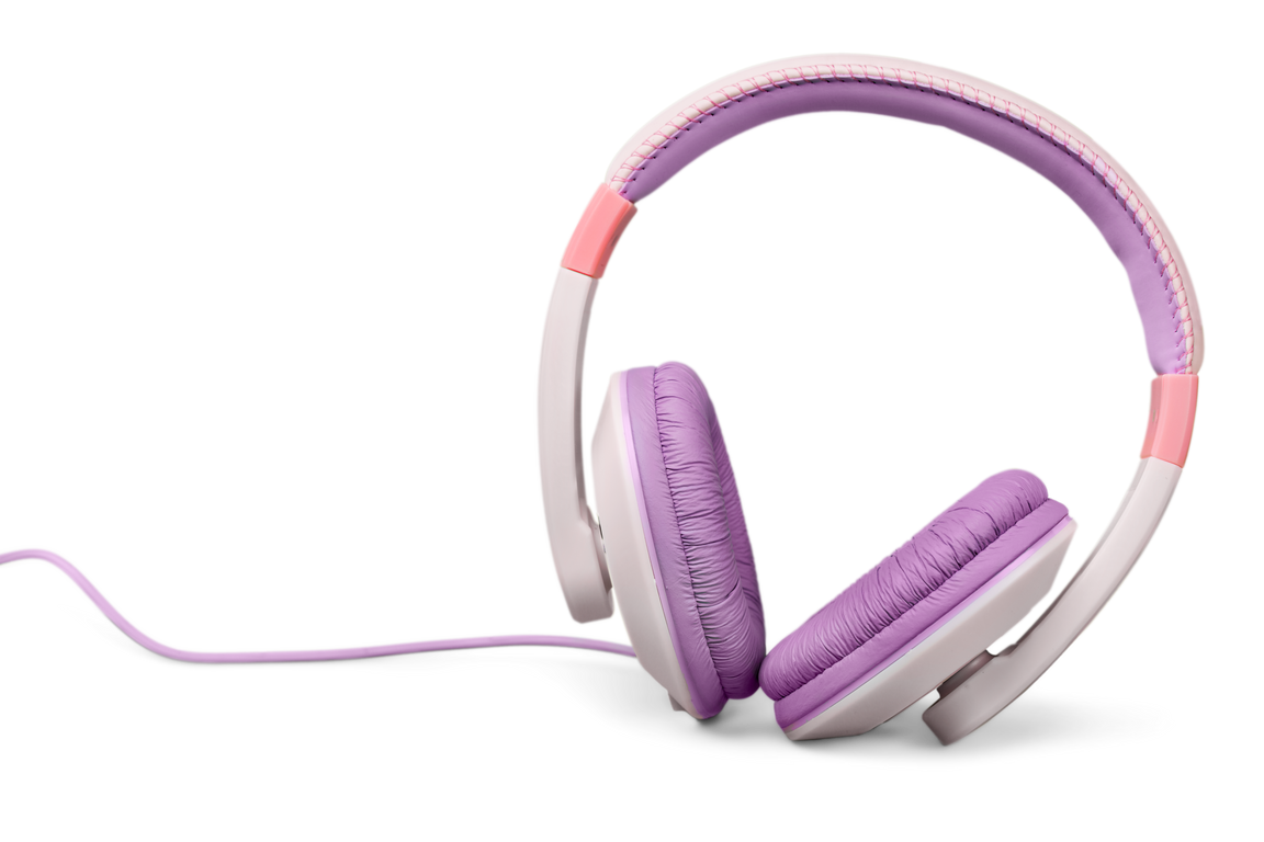 Isolated Pastel Colored  Headphones  