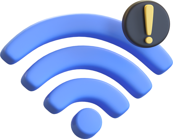 wifi connection error icon 3d illustration