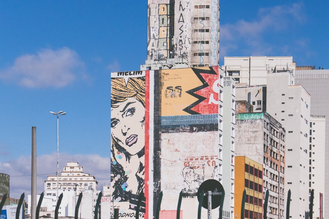 A Building with a Graffiti Art at Sao Paulo