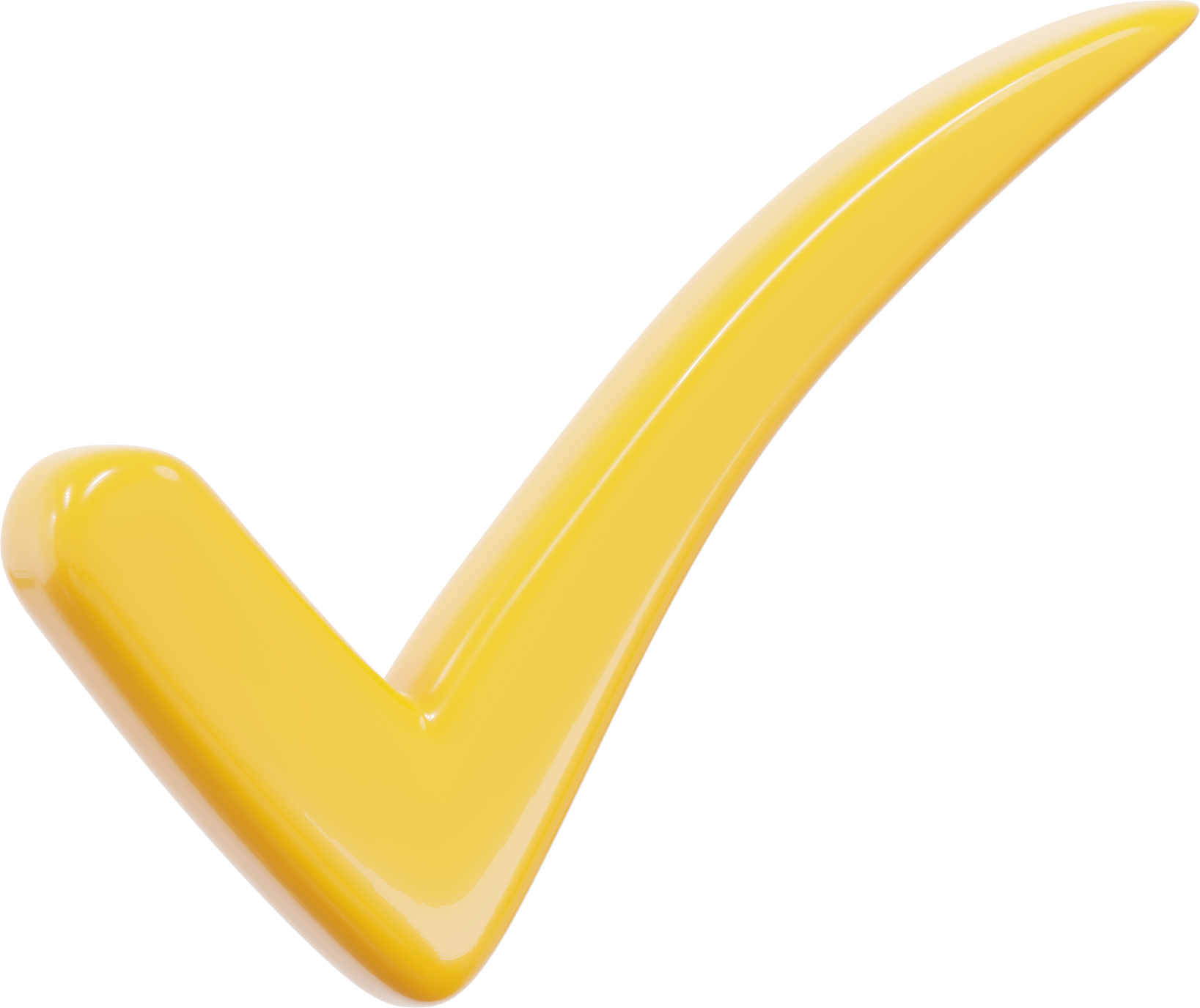 3d yellow check mark icon