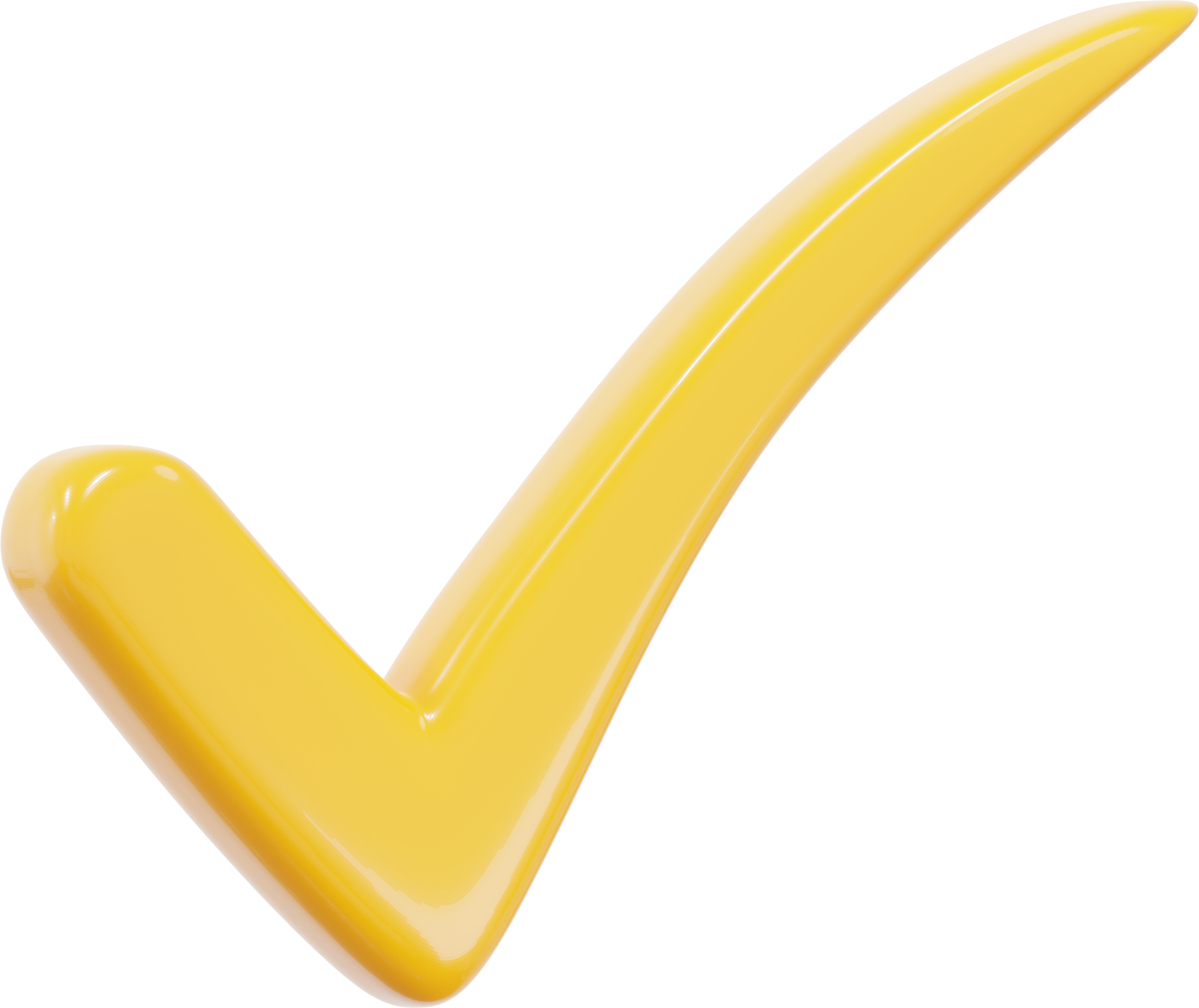 3d yellow check mark icon