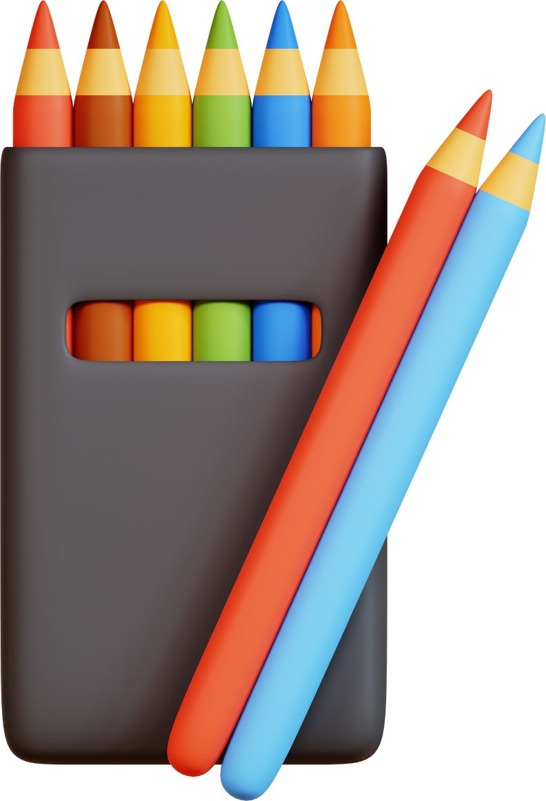 Colored pencils 3D icon